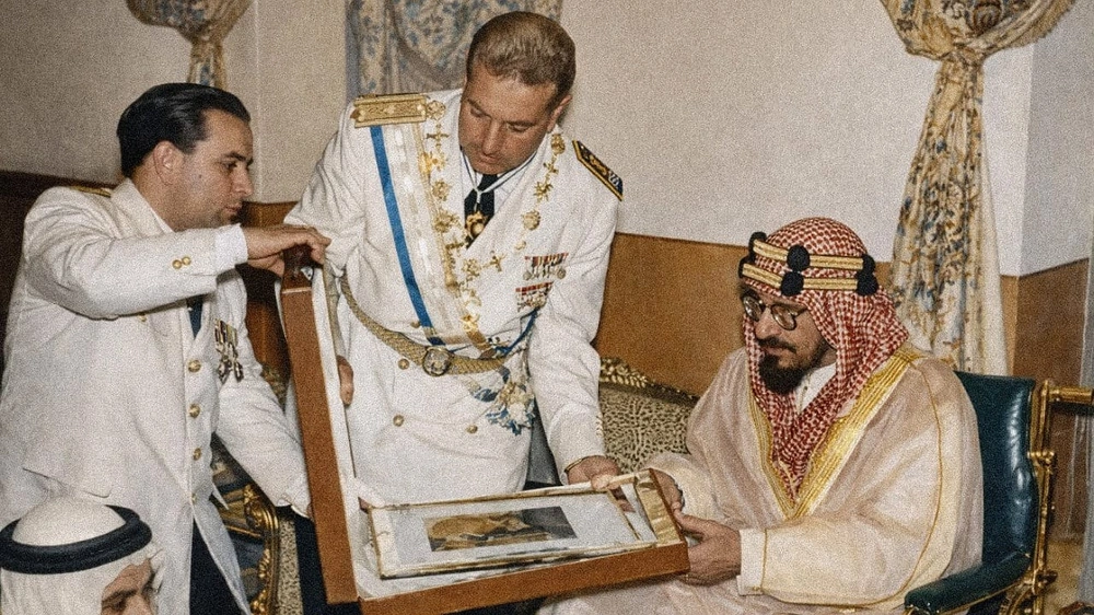 الملك عبدالعزيز آل سعود, جميل الحجيلان , صورة نادرة, فيصل كرامي , وزير خارجية لبنان