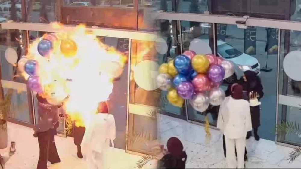 هدية عيد ميلاد, عيد ميلاد, حريق, بالونات, فتاة