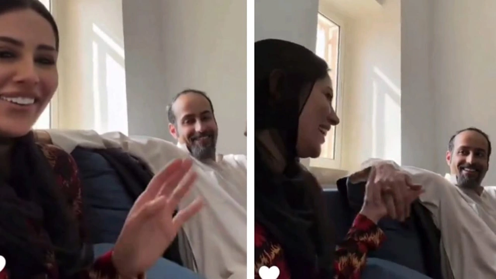 إلهام علي تتغزل بزوجها خالد صقر في كواليس شارع الأعشى 2 .. فيديو